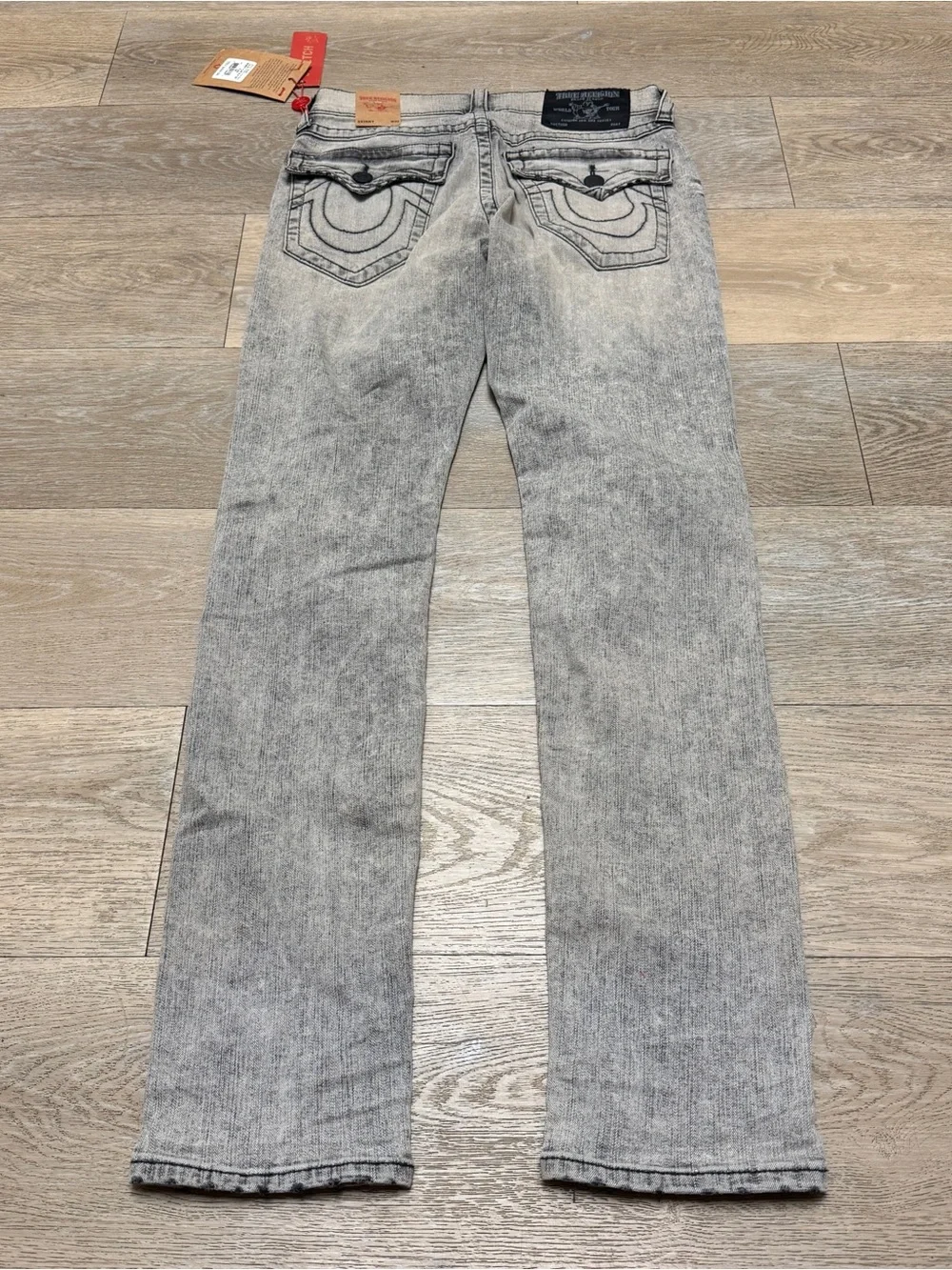 True Religion Mens Jeans Skinny Flap Pathway Gray Black Plaid Size 30 NWT 229$